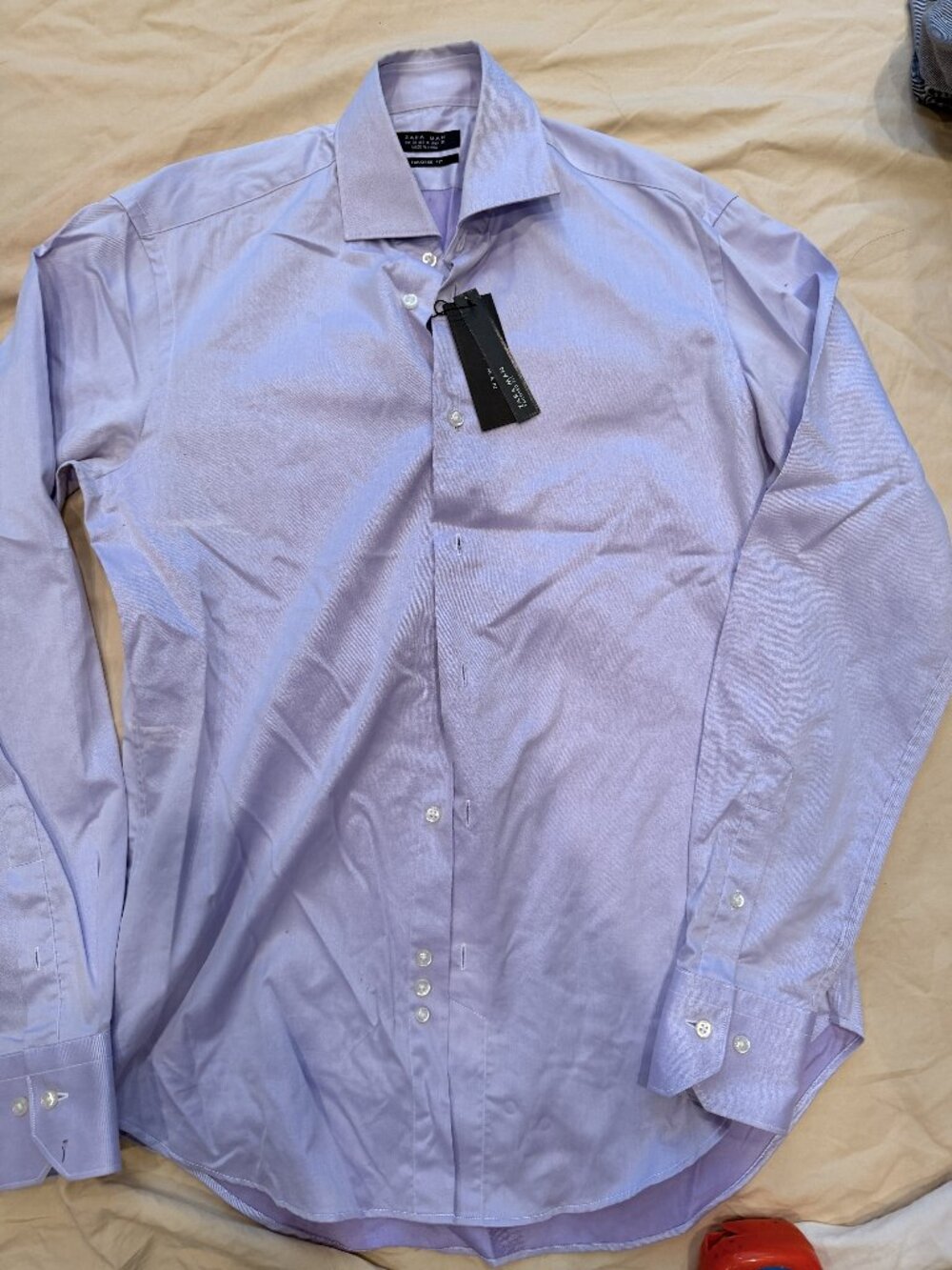 NWT Zara Man Tailored Fit Lavender Dress Shirt US 14